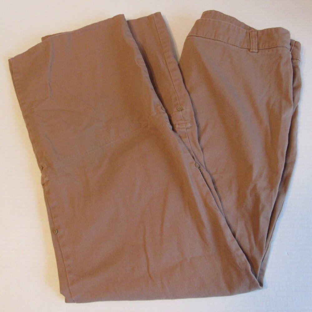 Quest Convertible Hiking Athletic Mid Rise Sport Brown Button Tab Pants Size 12 - Picture 3 of 9